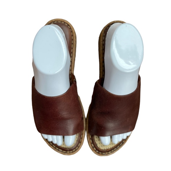 BORN Brown Leather Sandals BR0024323 Women's US Size 8 EUR 39 Slides - Picture 2 of 6